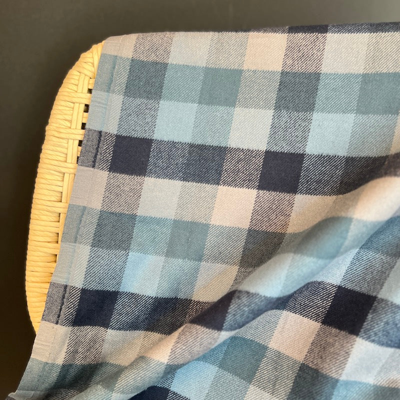 Marcus Fabrics - Cotton Flannel - Primo Plaid - Cool Blues - Indigo