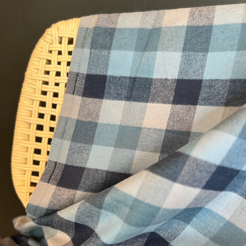 Marcus Fabrics - Cotton Flannel - Primo Plaid - Cool Blues - Indigo