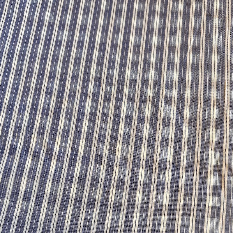 Deadstock - Cotton Chambray Stripe - Blue and White
