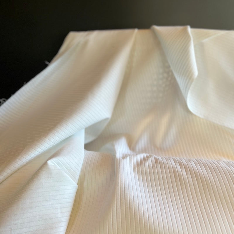 Deadstock - Cotton Blend - Woven Stripe - White