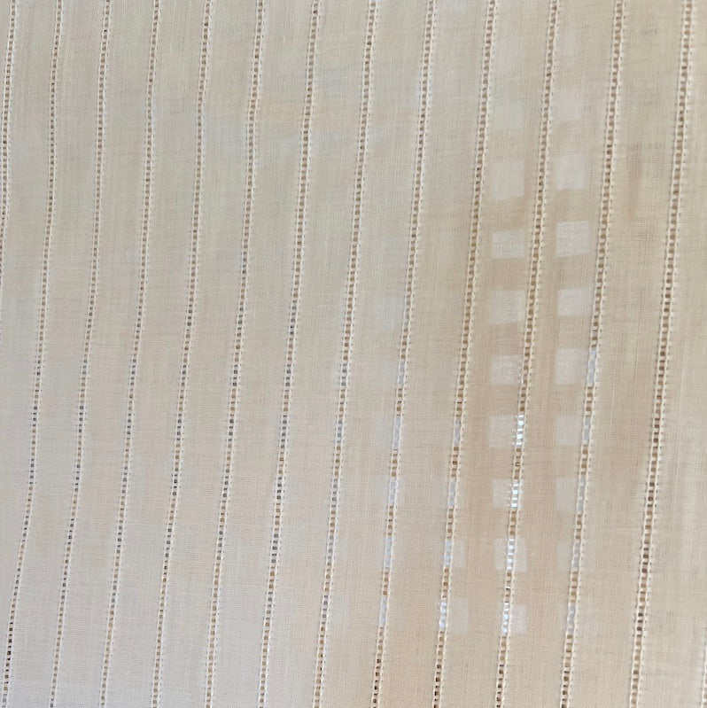 Deadstock - Cotton - Woven Eyelet Stripe - White