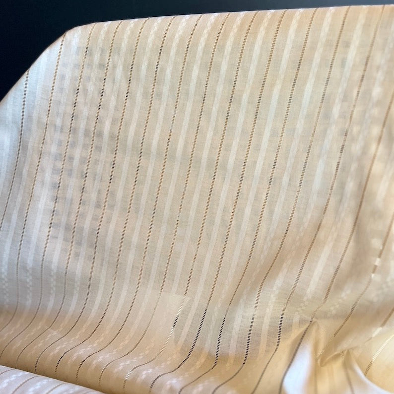Deadstock - Cotton - Woven Eyelet Stripe - Ecru