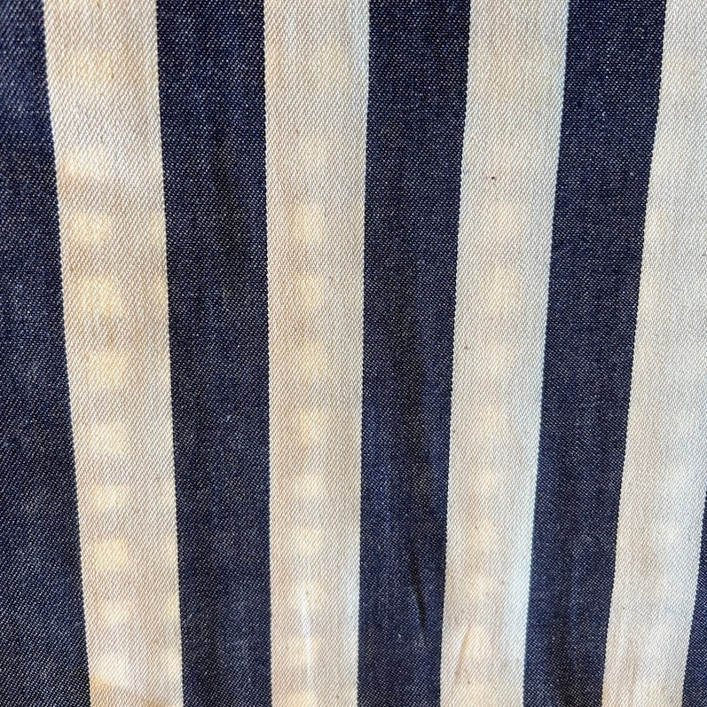 Deadstock - Denim - Woven Wide Stripe - Blue and White