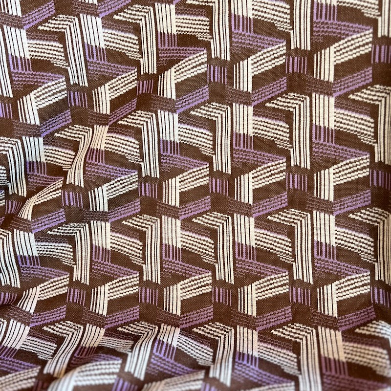 Deadstock - Poly Spandex Sweater Knit - Brown and Purple
