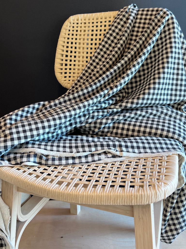 Large Loop French Terry - Black Gingham
