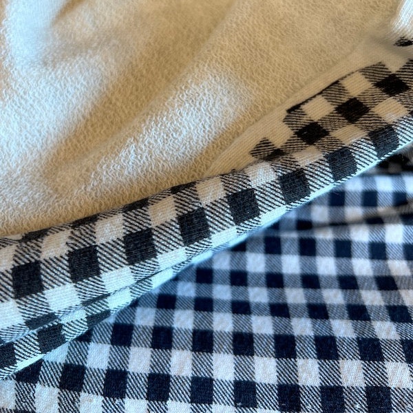 Large Loop French Terry - Black Gingham