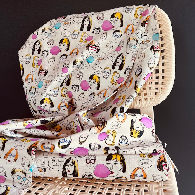 Cosmo - Cotton Linen Sheeting - Bubble Gum People - Natural
