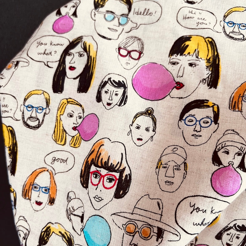 Cosmo - Cotton Linen Sheeting - Bubble Gum People - Natural