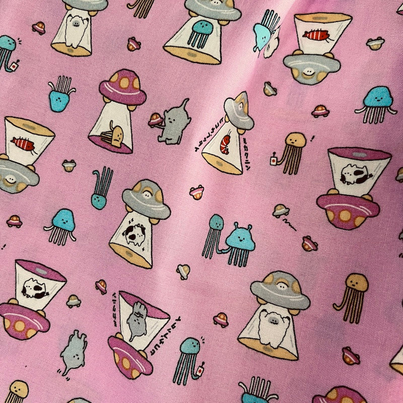 Cosmo - Cotton Sheeting - UFO - Pink