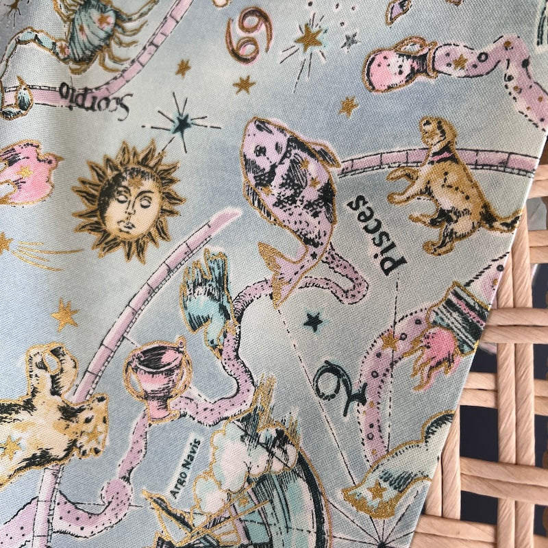 Un/No - Cotton Sheeting - Zodiac - Sky with Metallic