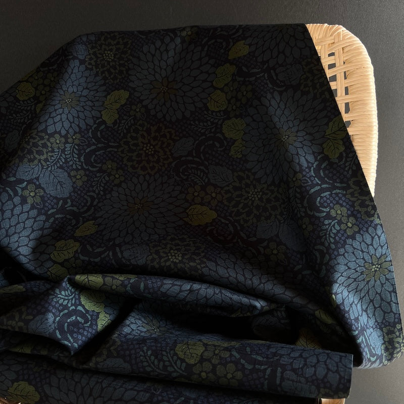 Cosmo - Cotton Dobby - Floral - Navy