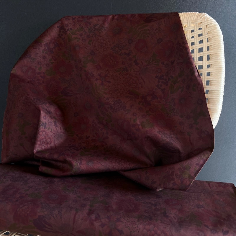 Sevenberry - Cotton Poplin - Over-Dyed Floral - Burnt Brick