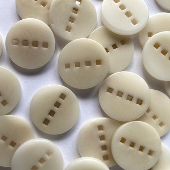 Textile Garden - Corozo Button with Four Holes - 18mm - Various Colors