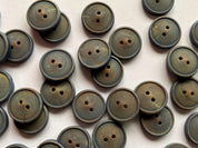 Textile Garden - Dyed Wood Button - 12mm - Various Colors