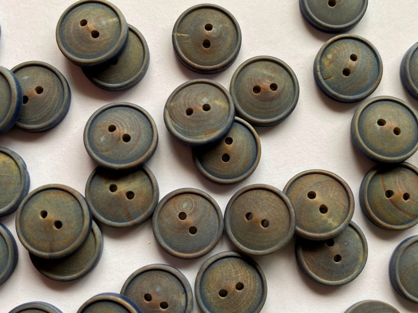 Textile Garden - Dyed Wood Button - 12mm - Various Colors