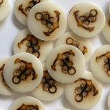Textile Garden - Corozo Button - 20mm - Natural with Brown Burnt Anchor