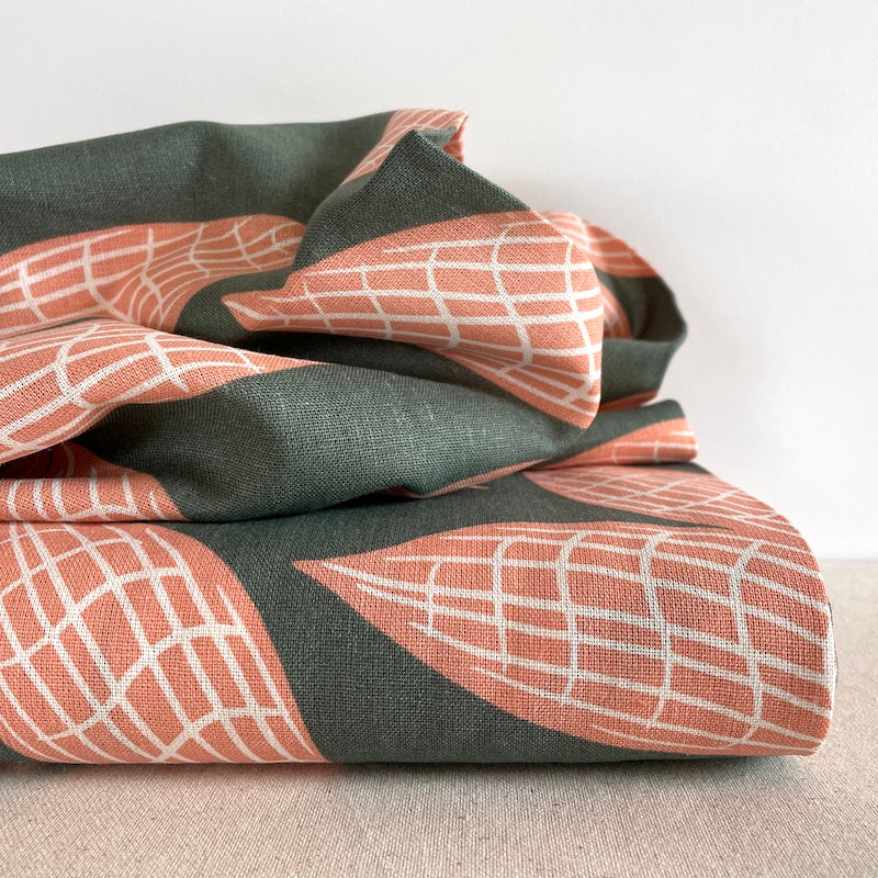 Nerida Hansen - Lenzing Tencel Linen - Pod - Forest and Peach