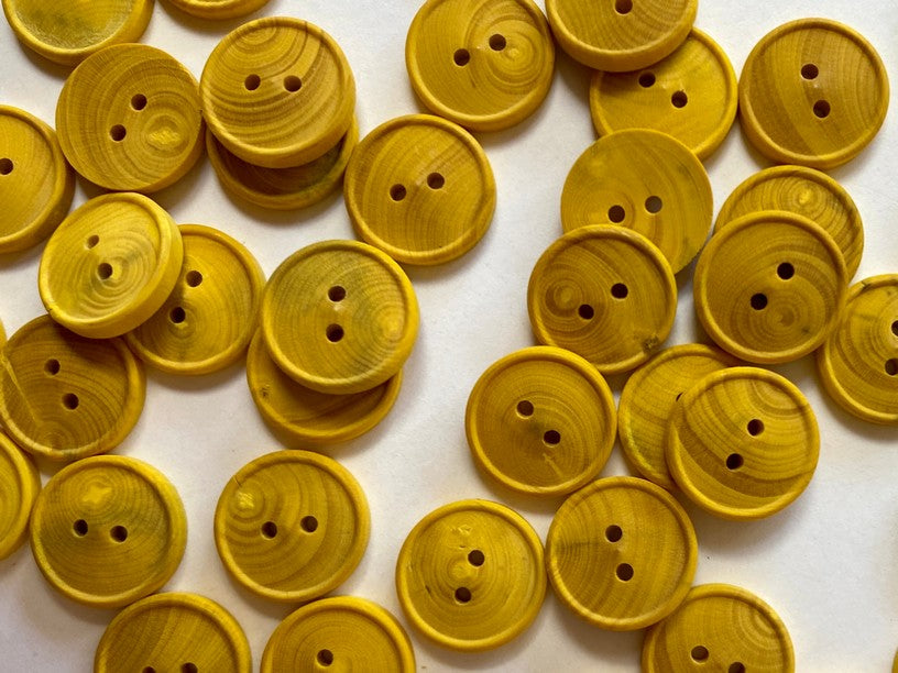 Textile Garden - Dyed Wood Button - 12mm - Various Colors