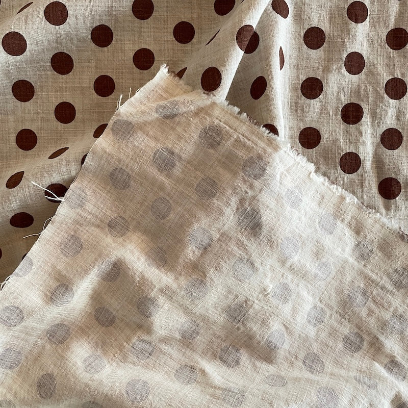 Isee Fabric - Cotton Rayon - Dot - Espresso