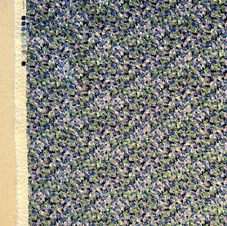 Hokkoh - Cotton Seersucker - Small Floral - Lavender and Blue