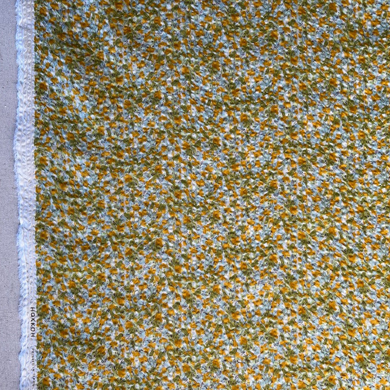 Hokkoh - Cotton Seersucker - Small Floral - Sunny Sky