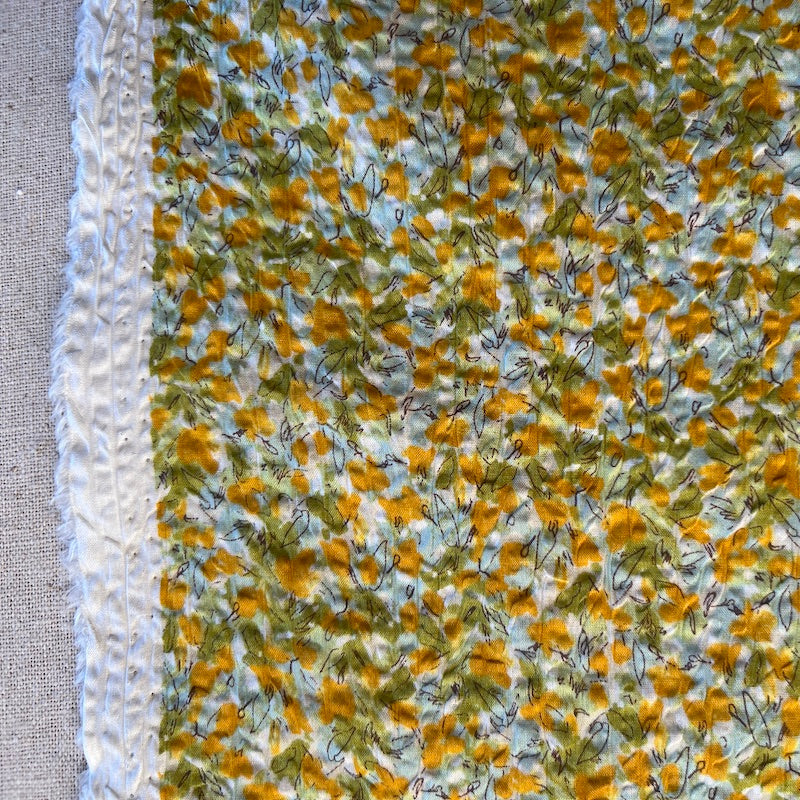 Hokkoh - Cotton Seersucker - Small Floral - Sunny Sky