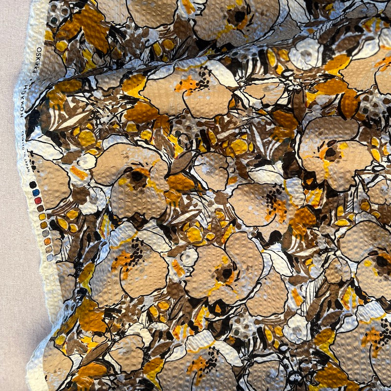 Hokkoh - Salt Shrunk Cotton - Large Floral - Browns