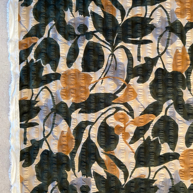 Hokkoh - Salt Shrunk Cotton - Large Floral - Mustard on Gray