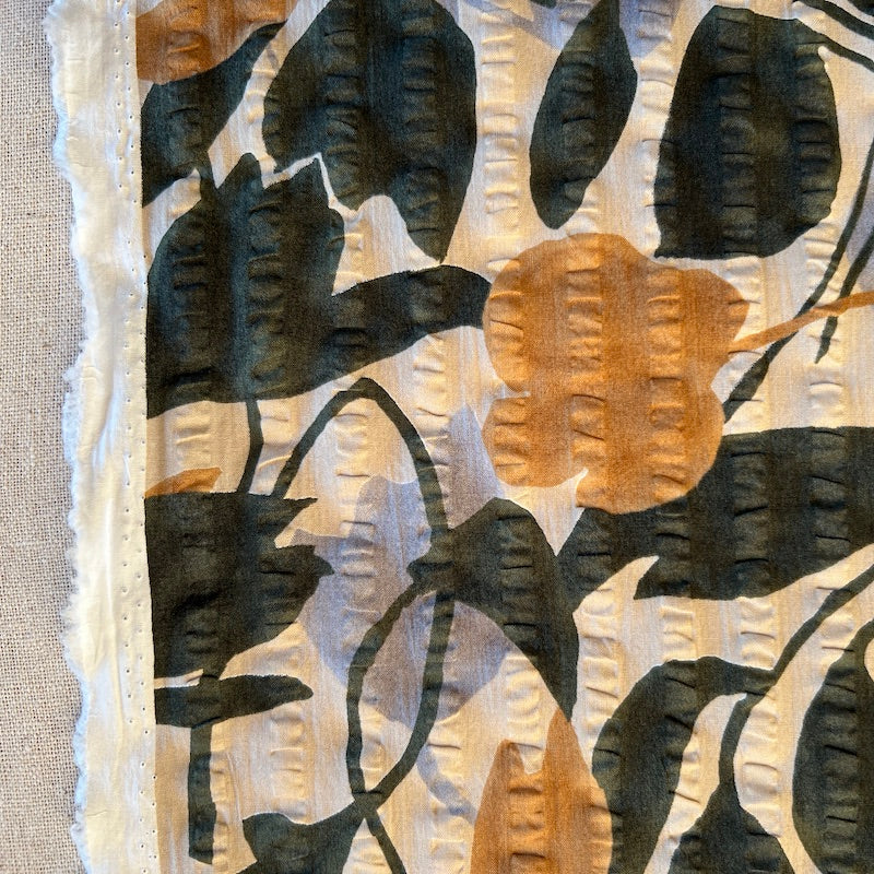 Hokkoh - Salt Shrunk Cotton - Large Floral - Mustard on Gray