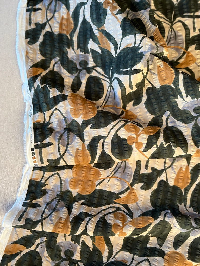 Hokkoh - Salt Shrunk Cotton - Large Floral - Mustard on Gray