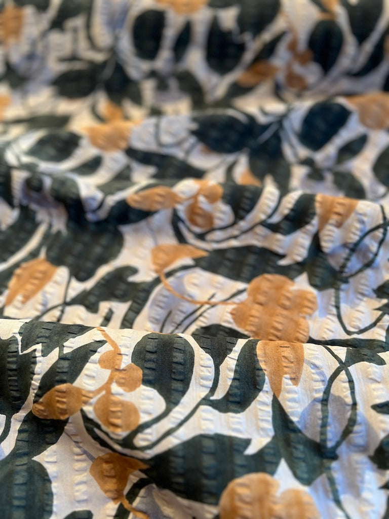 Hokkoh - Salt Shrunk Cotton - Large Floral - Mustard on Gray