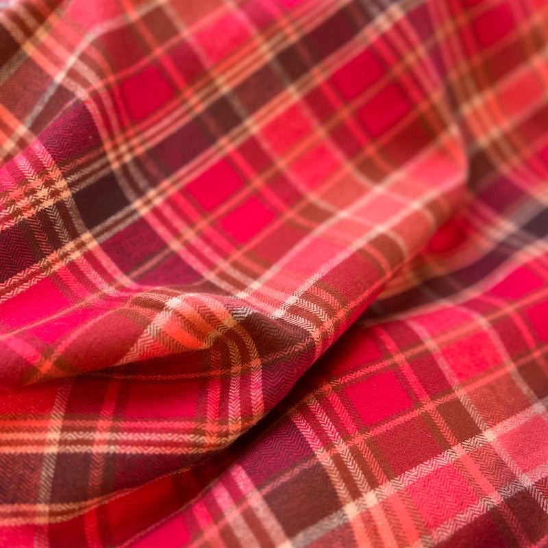 Art Gallery - Highland Flannel - Chevron Plaid - Cranberry