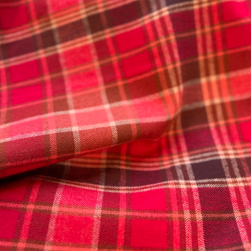 Art Gallery - Highland Flannel - Chevron Plaid - Cranberry