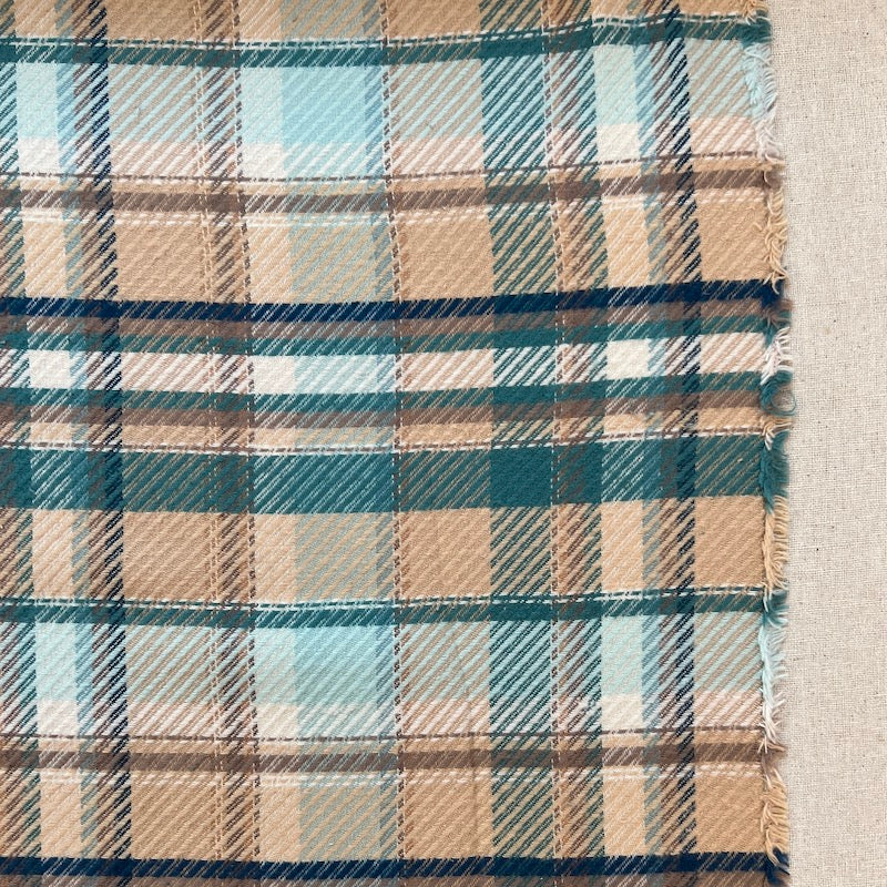 SALE-Art Gallery - Highland Flannel - Royal Plaid Twill - Horizon