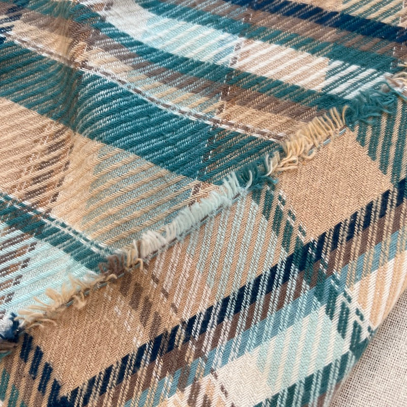 SALE-Art Gallery - Highland Flannel - Royal Plaid Twill - Horizon