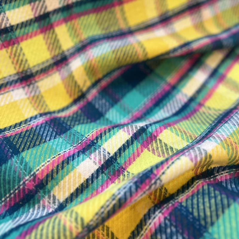 Art Gallery - Highland Flannel - Royal Plaid Twill - Sunrise
