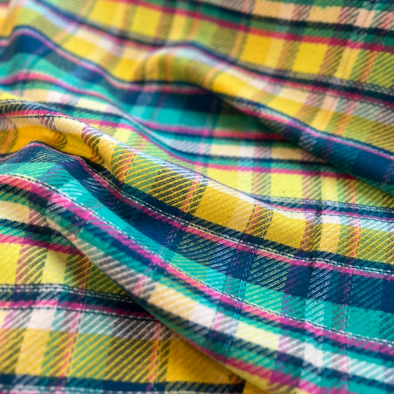 Art Gallery - Highland Flannel - Royal Plaid Twill - Sunrise