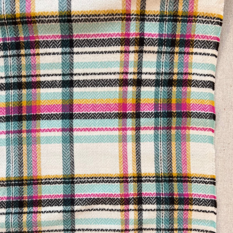 Art Gallery - Highland Flannel - Sketch Plaid - Tealberry