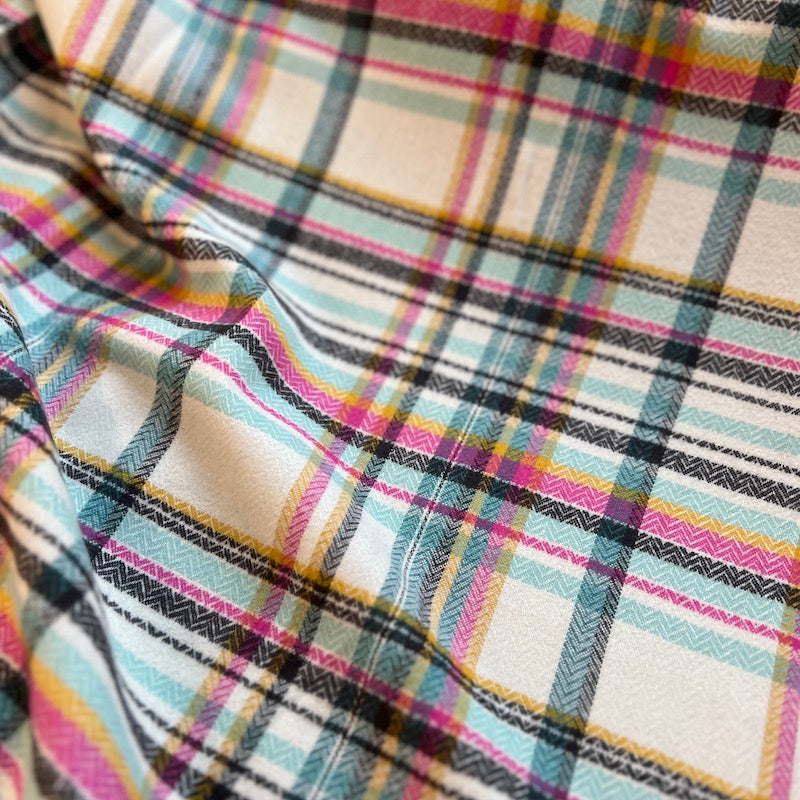 Art Gallery - Highland Flannel - Sketch Plaid - Tealberry