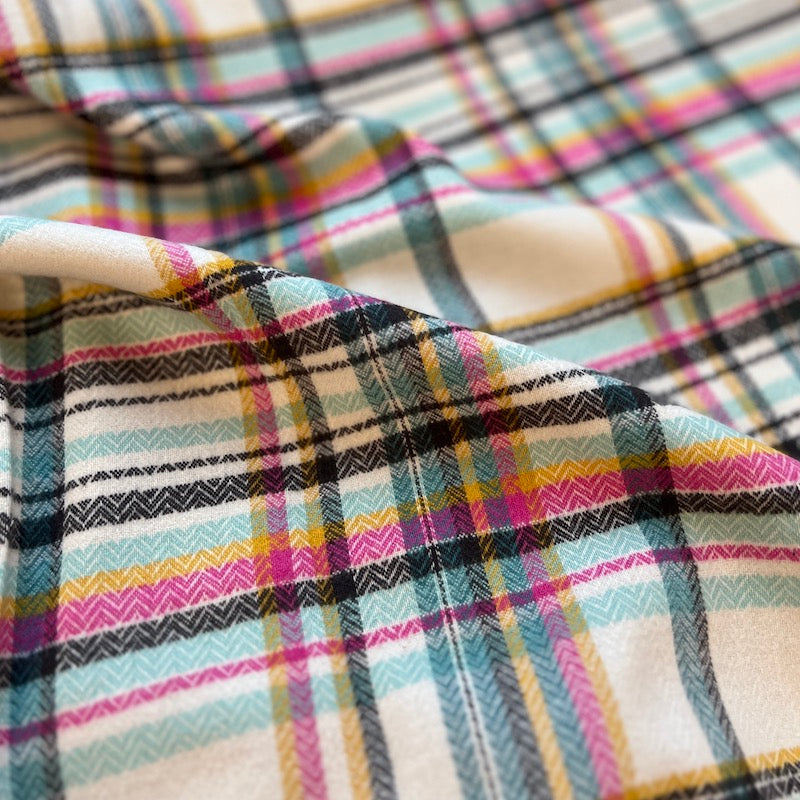 Art Gallery - Highland Flannel - Sketch Plaid - Tealberry