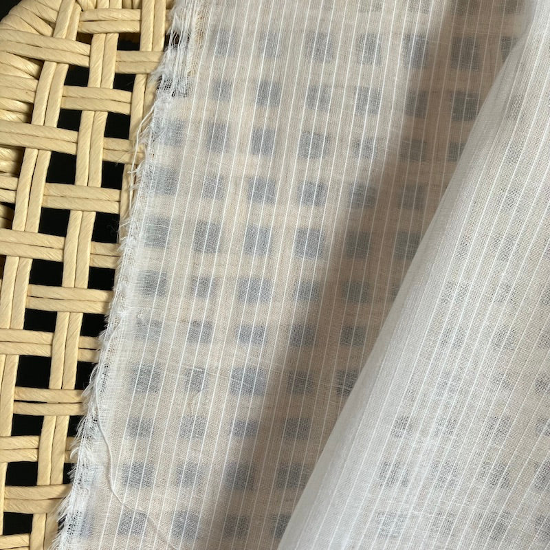 Deadstock - Cotton White Woven Stripe