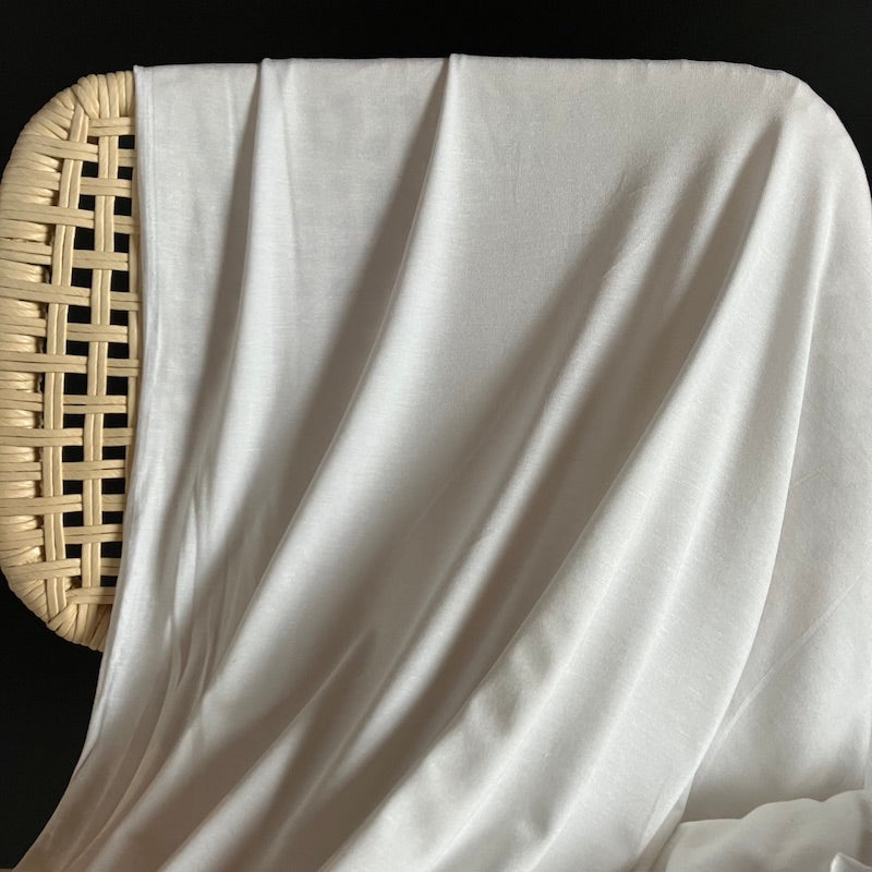 Deadstock - Bamboo Spandex Blend Knit - White