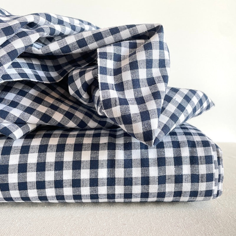 Gingham Weaves - Cotton - Navy