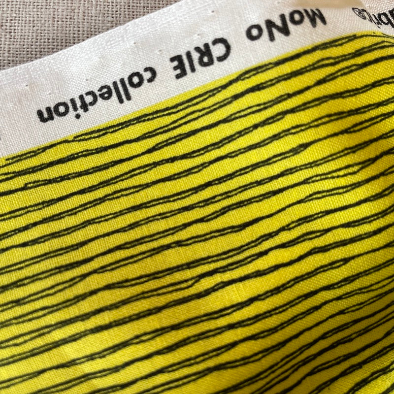 Sevenberry - Cotton Sheeting - Sketchy Vertical Lines - Yellow