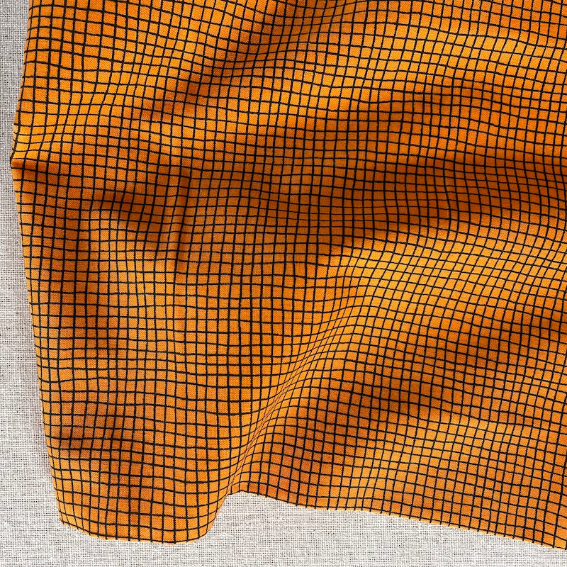 Sevenberry - Cotton Sheeting - Graph Lines - Orange