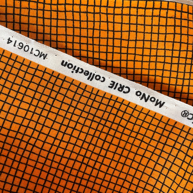 Sevenberry - Cotton Sheeting - Graph Lines - Orange