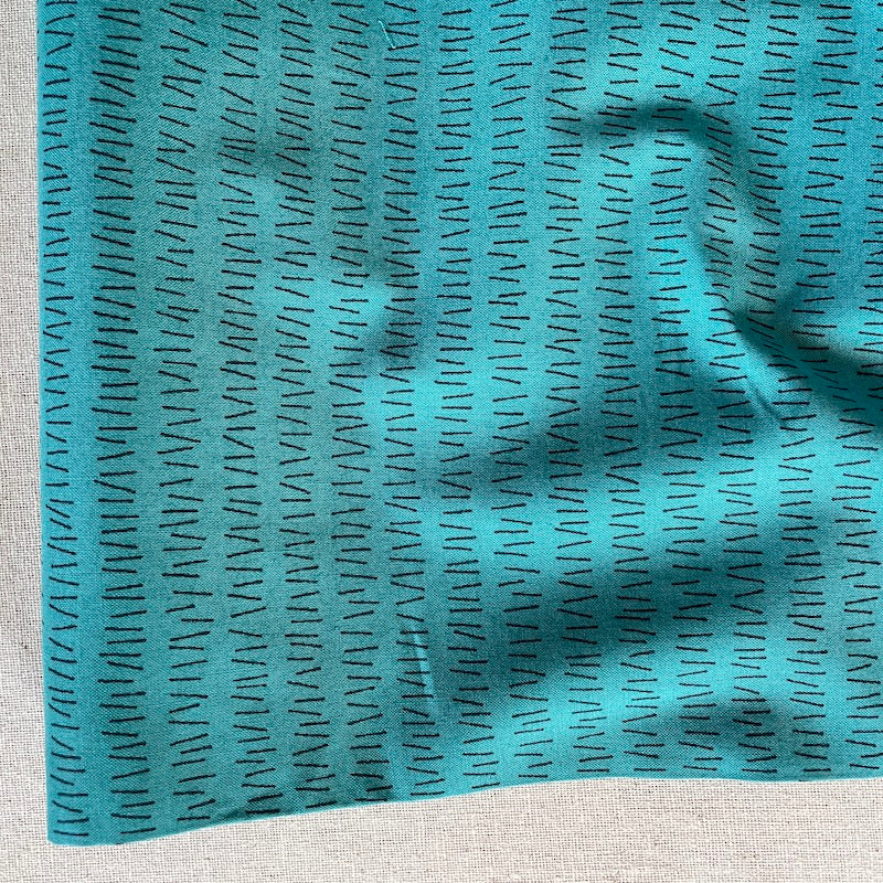 Sevenberry - Cotton Sheeting - Tally Marks - Teal