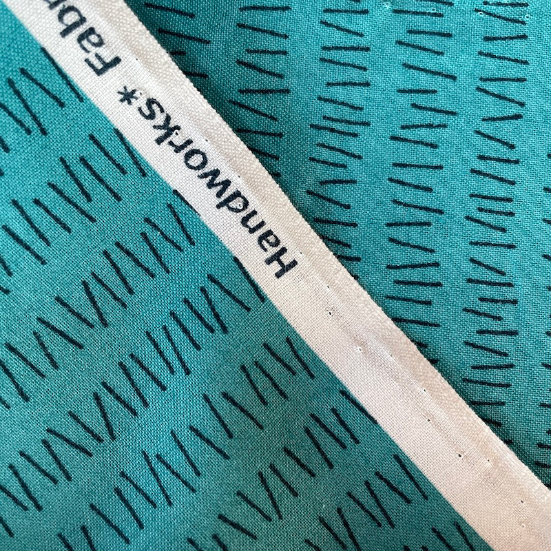 Sevenberry - Cotton Sheeting - Tally Marks - Teal