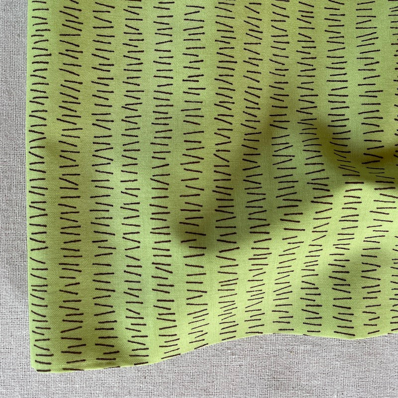 Sevenberry - Cotton Sheeting - Tally Marks - Lime