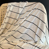 Deadstock - Rayon Jersey - White with Black Stripes